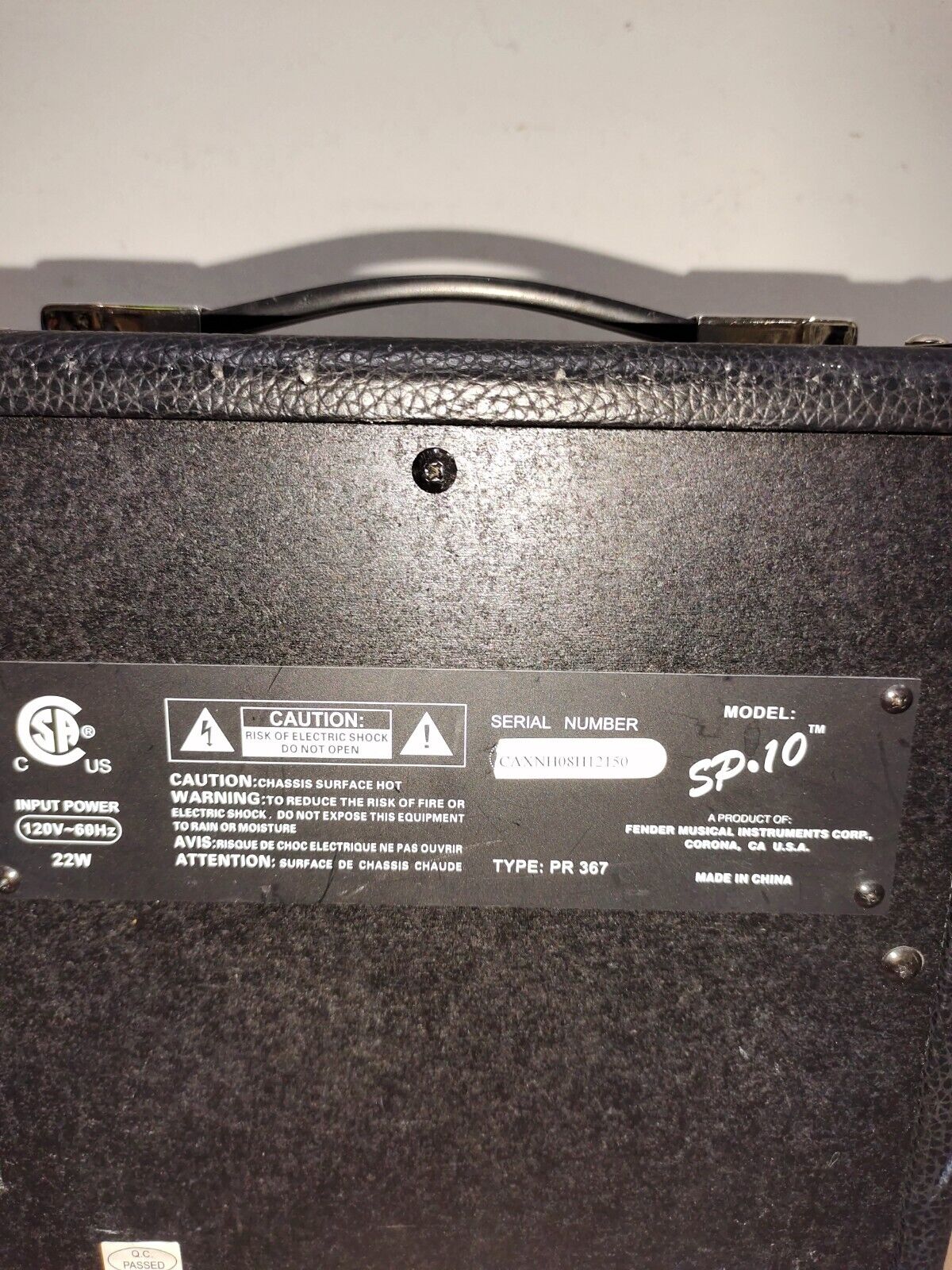 Fender Squire SP.10 Portable Amplifier - PR-367