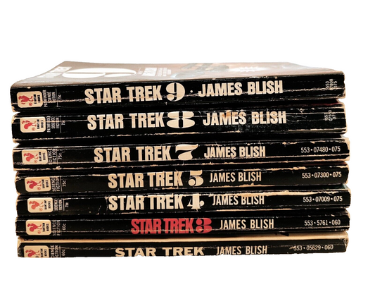 7 Pcs 1970s Star Trek Books James Blish Vol 1, 3, 4, 5, 7, 8, 9 Bantam Books