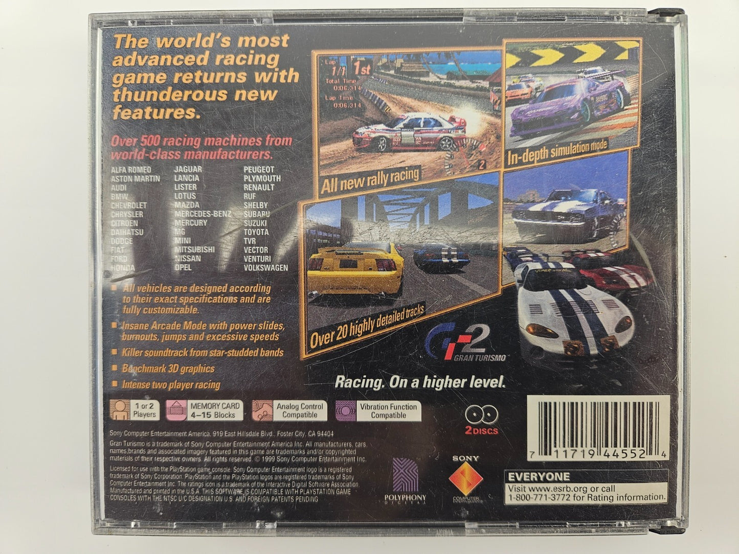 Gran Turismo 2 PS1 Playstation 1 Game