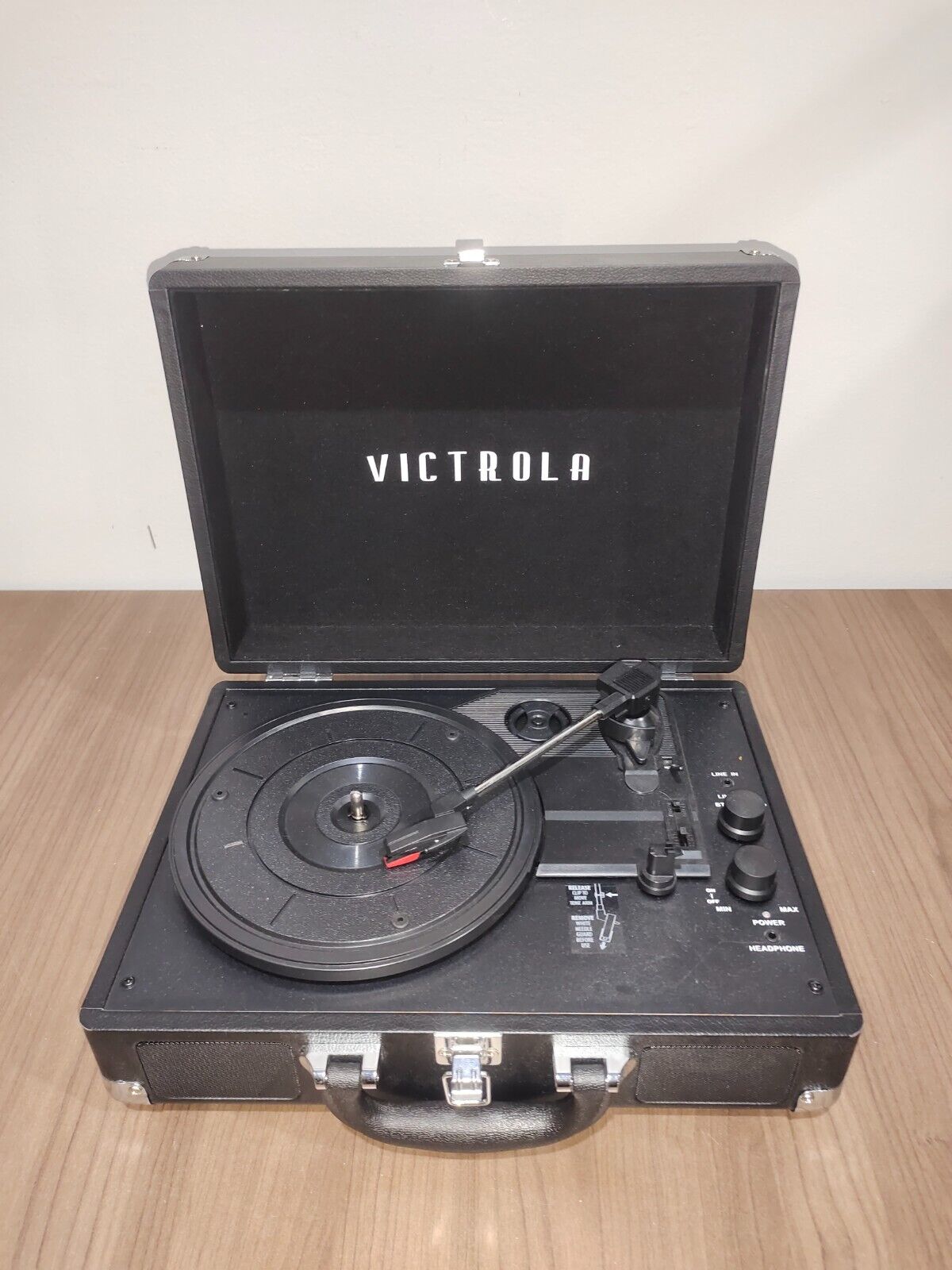 Vintage Victrola 3Speed Bluetooth Portable Suitcase Record Player - Black Velvet