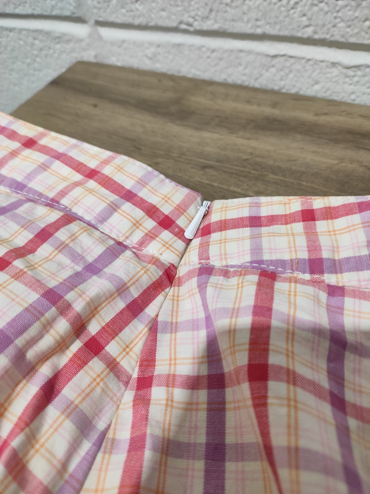 Adidas Golf Skort 8 Size Pink & Purple Plaid Check Pleated Hem