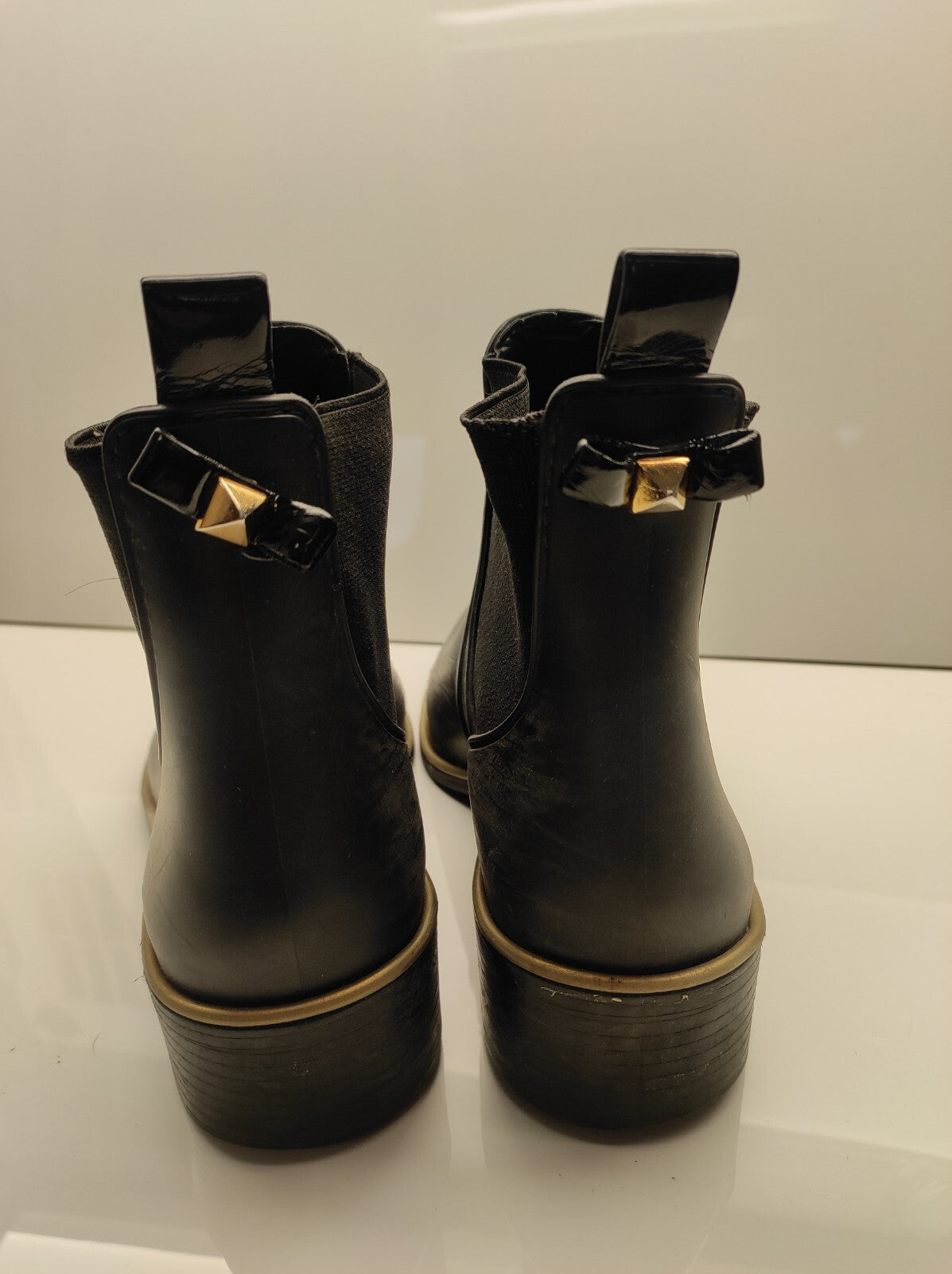 Kate Spade Sedgewick Women Boots 8 Black Rubber Pull On Ankle Rain Shoes