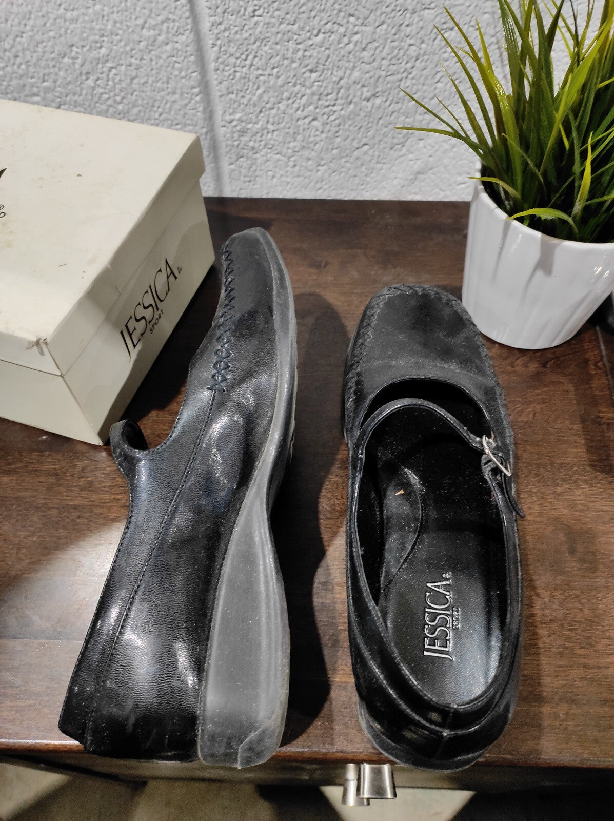 Jessica Sport Shoes Women's 9 M Gracie Casual Loafers Black Faux Slip On