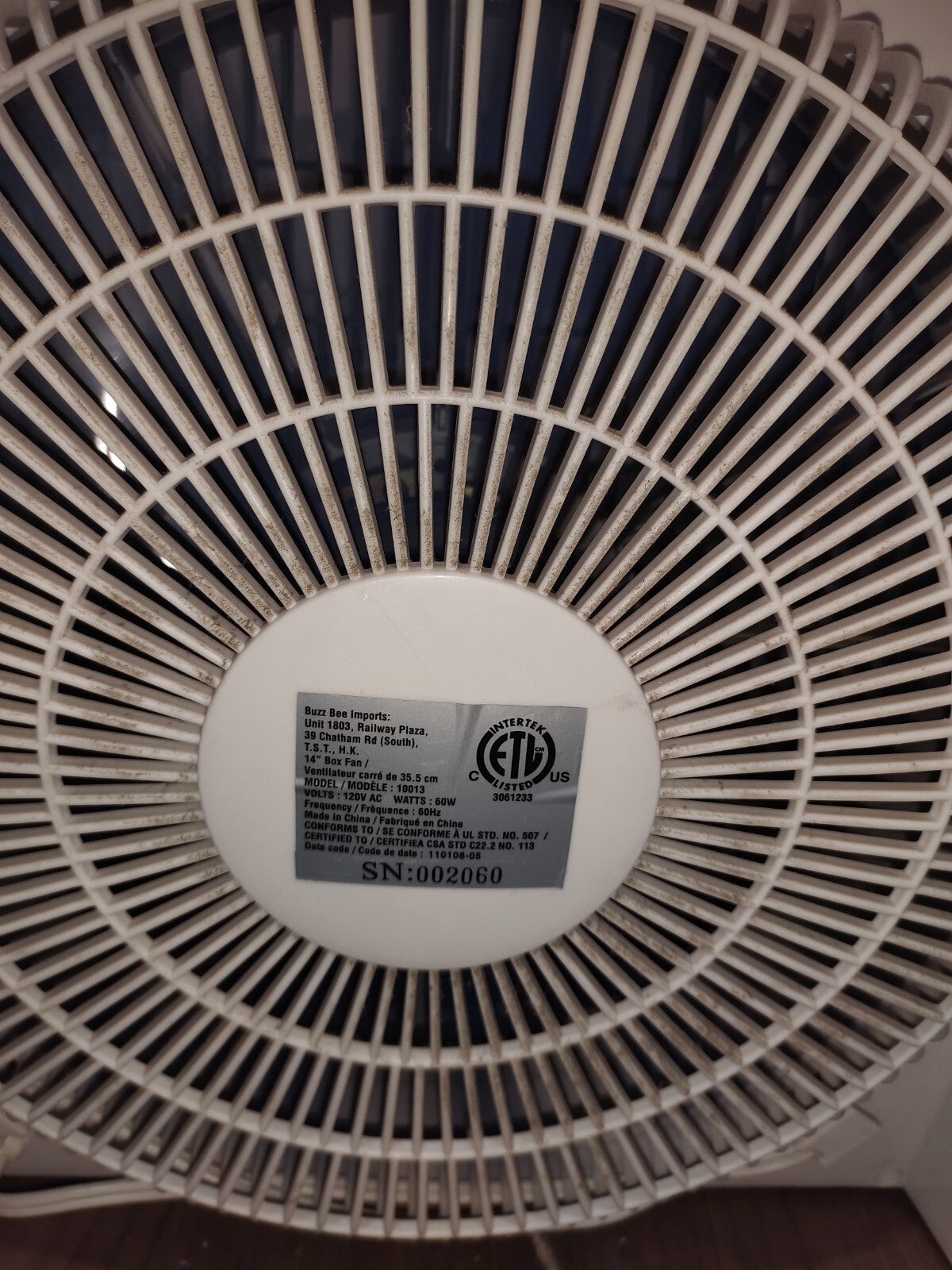 Refresh Table Desk Fan Model - 10013 - 120 Volts AC 60 Watts 60Hz