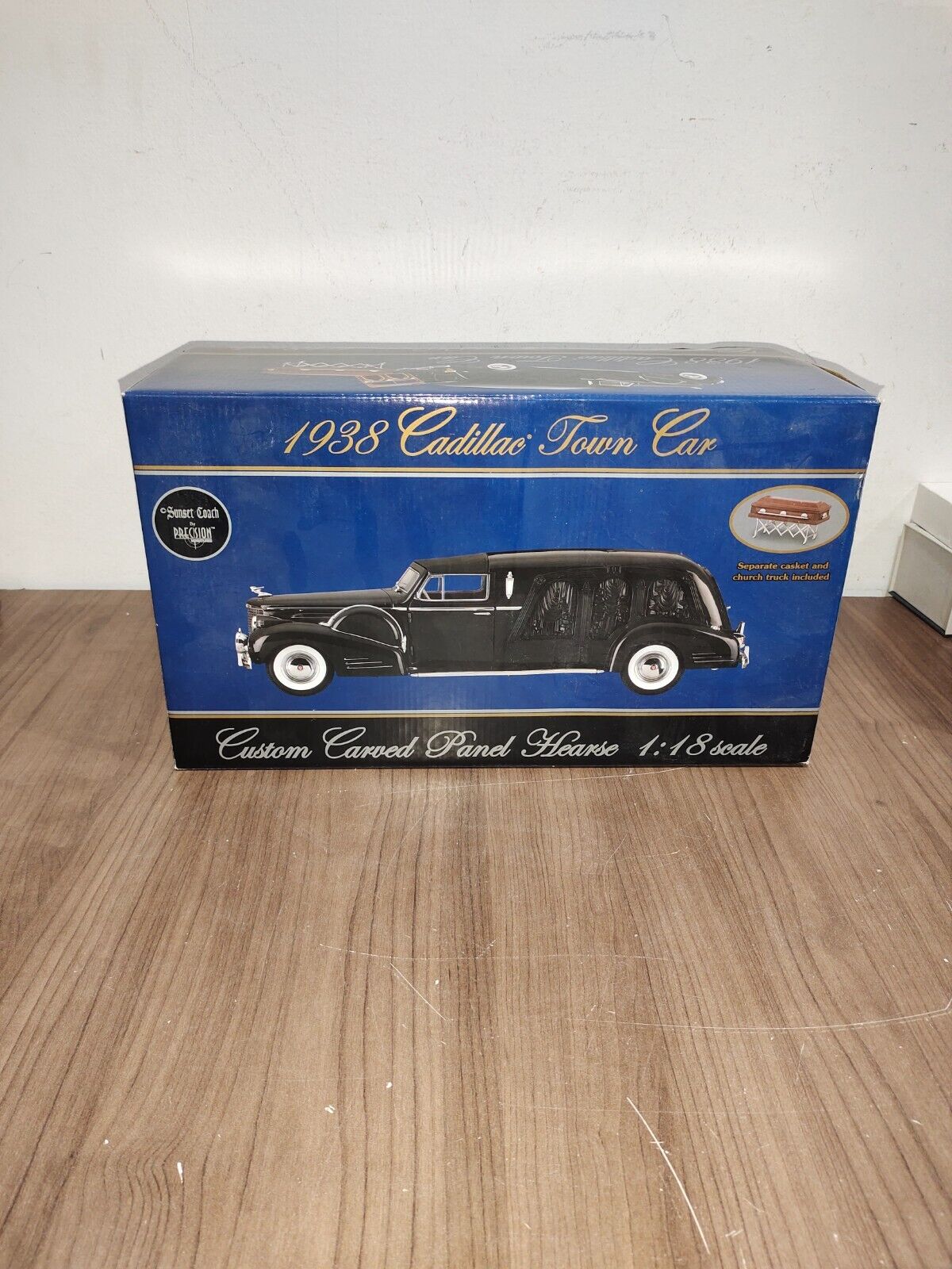 Precision Miniatures 1938 Cadillac Town Car Custom Carved Panel Hearse 1:18 SEE
