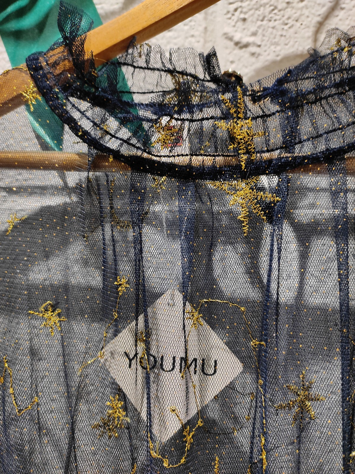 YOUMU Mesh Dress Overlay XL Black Gold