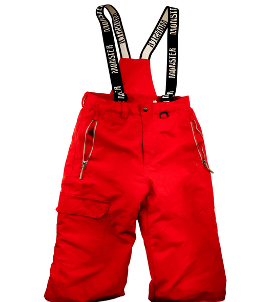 Monster Kid's Red/Orange Snow Pants Size 12