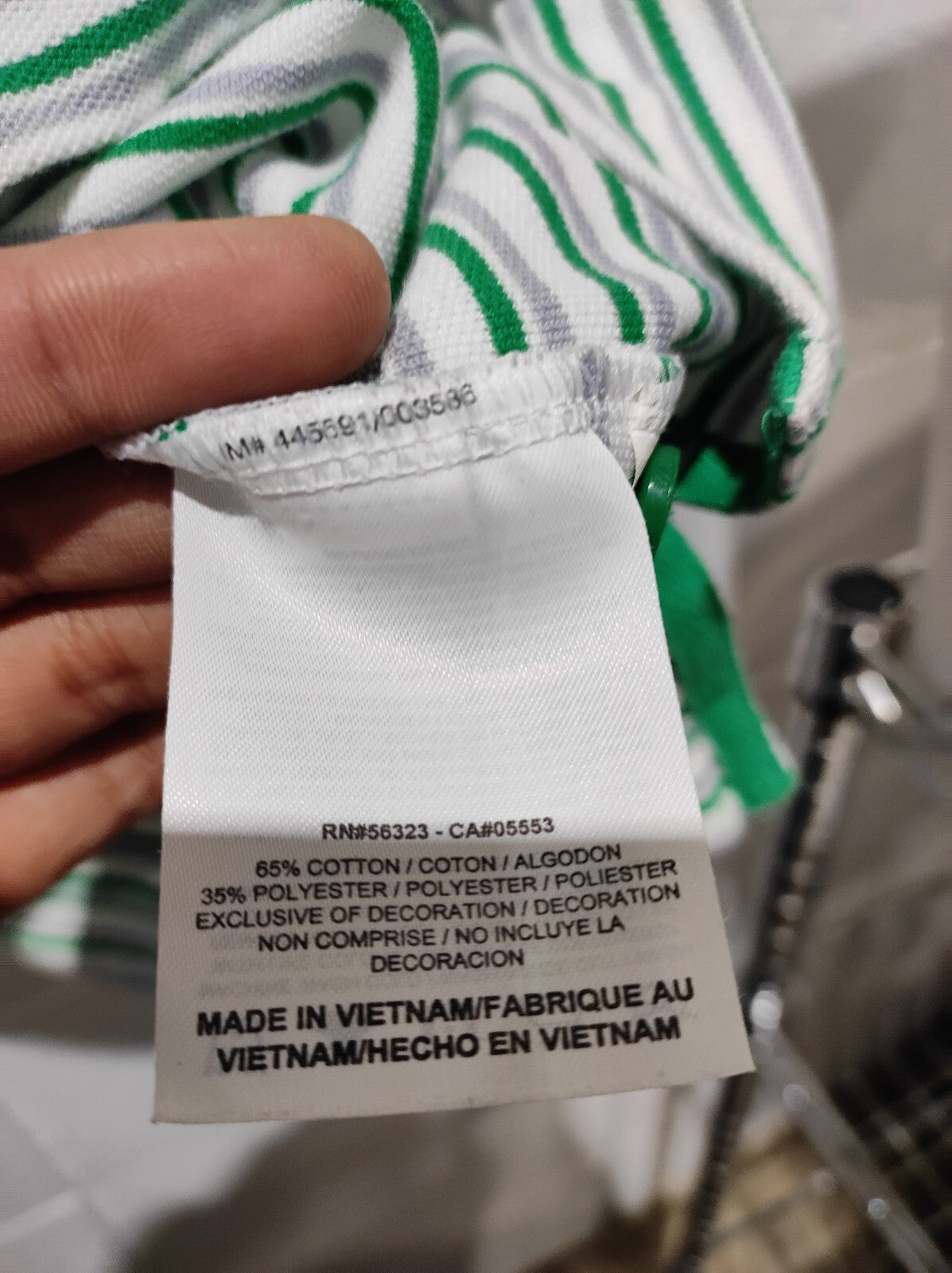 Nike Golf Standard Fit Dri-Fit Men's Green & White Striped Polo T-shirt