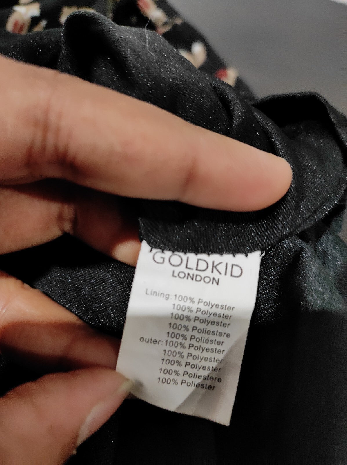 Gold Kid London Dress Women's Black Fox Print Size US- 6 Waist Lined