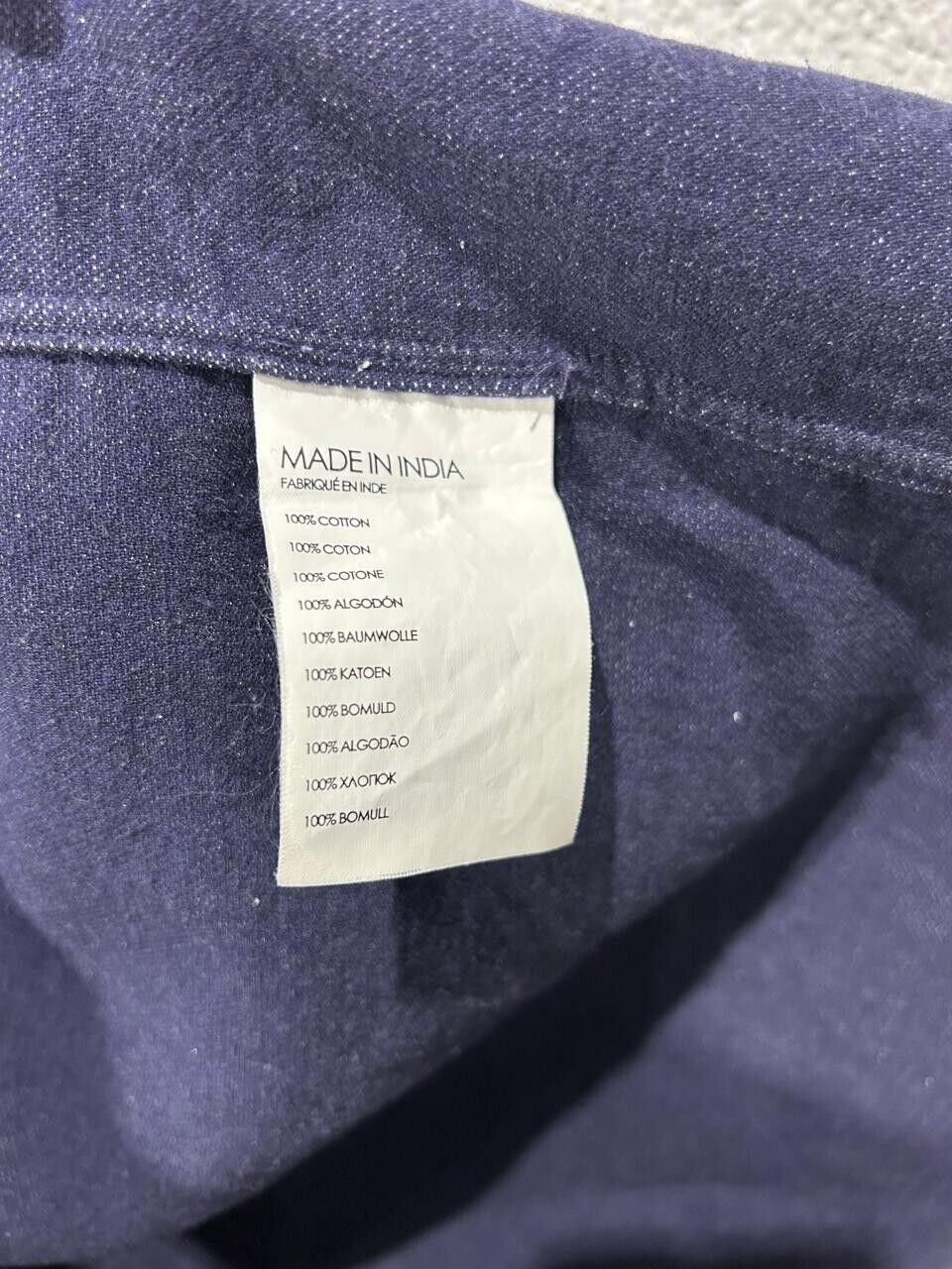 Club Monaco Slim-Fit Flannel Button Down Shirt Micro Print Grey Blue Size S