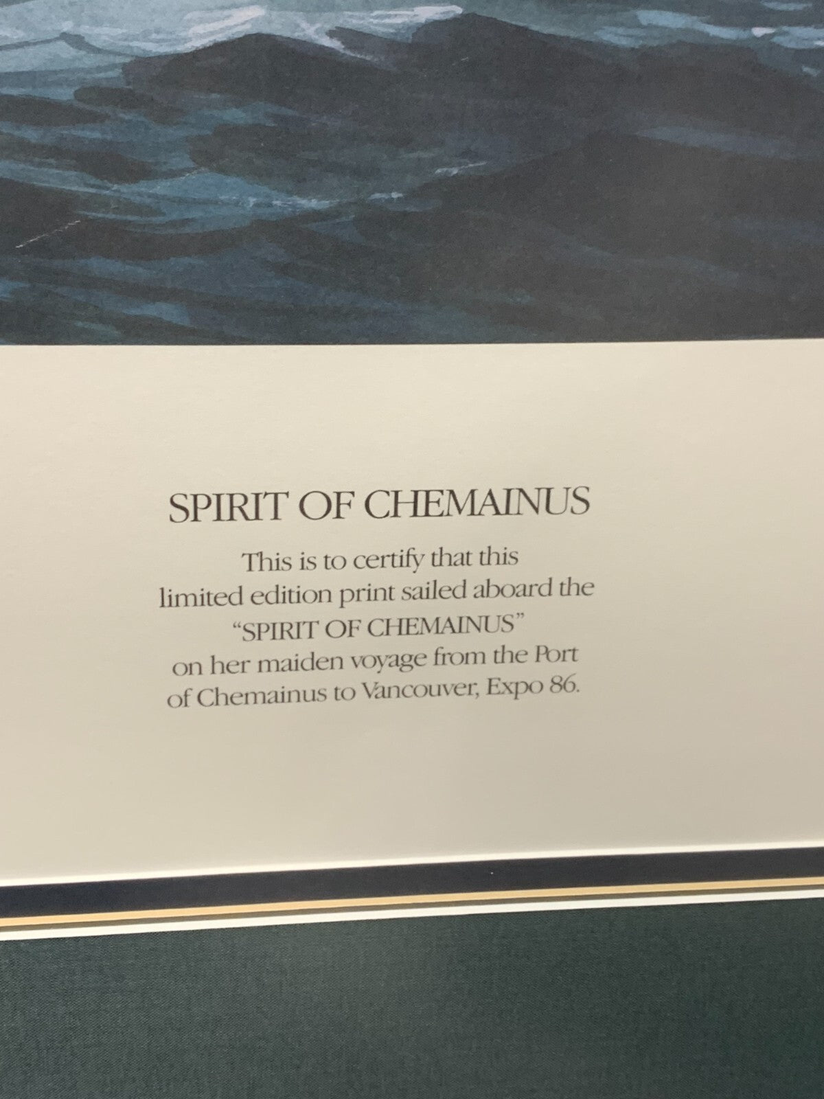 "Spirit of Chemainus"... limited edition print by Harry Heine, 115/300