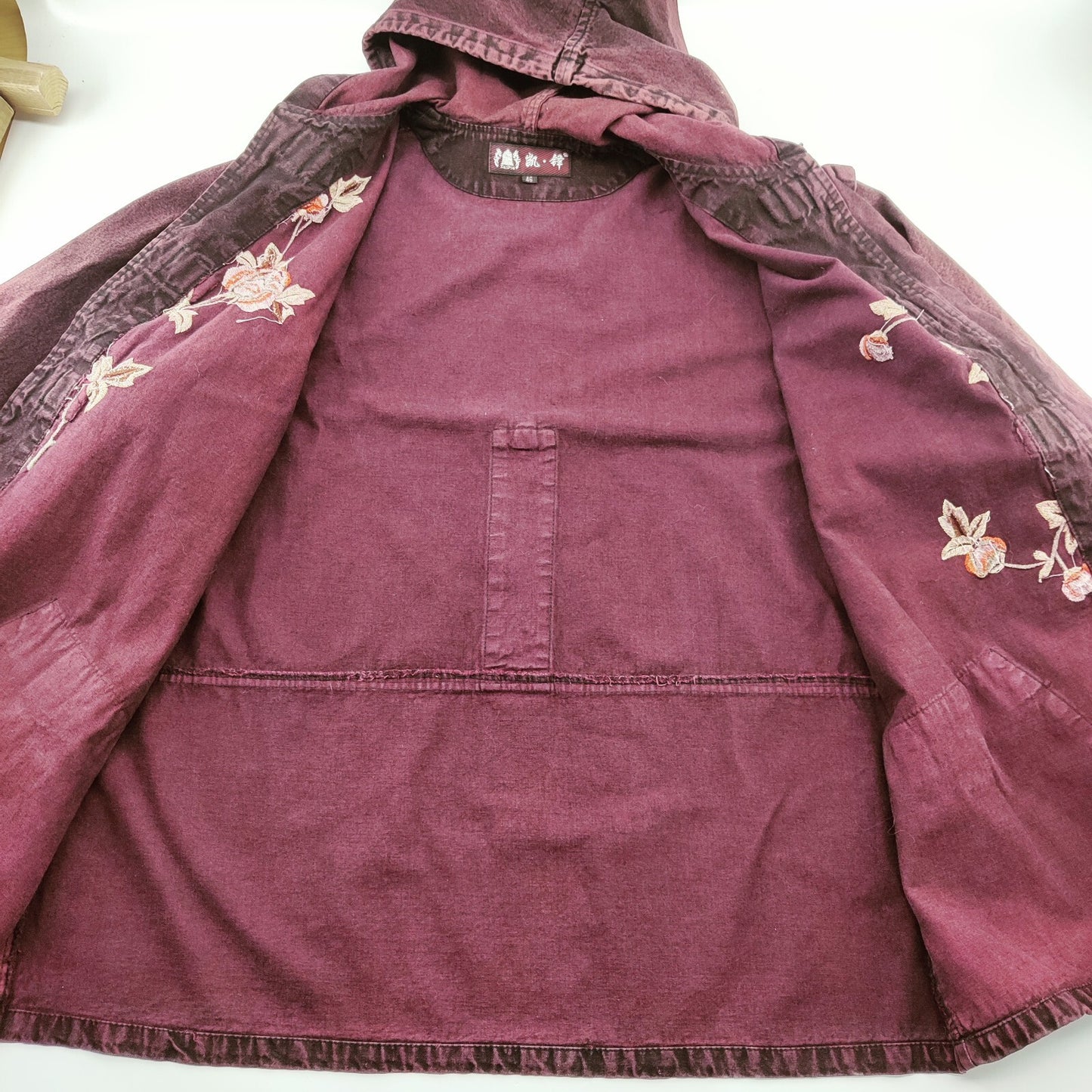 Unique Women's Purple Jacket with Flower Embroidery