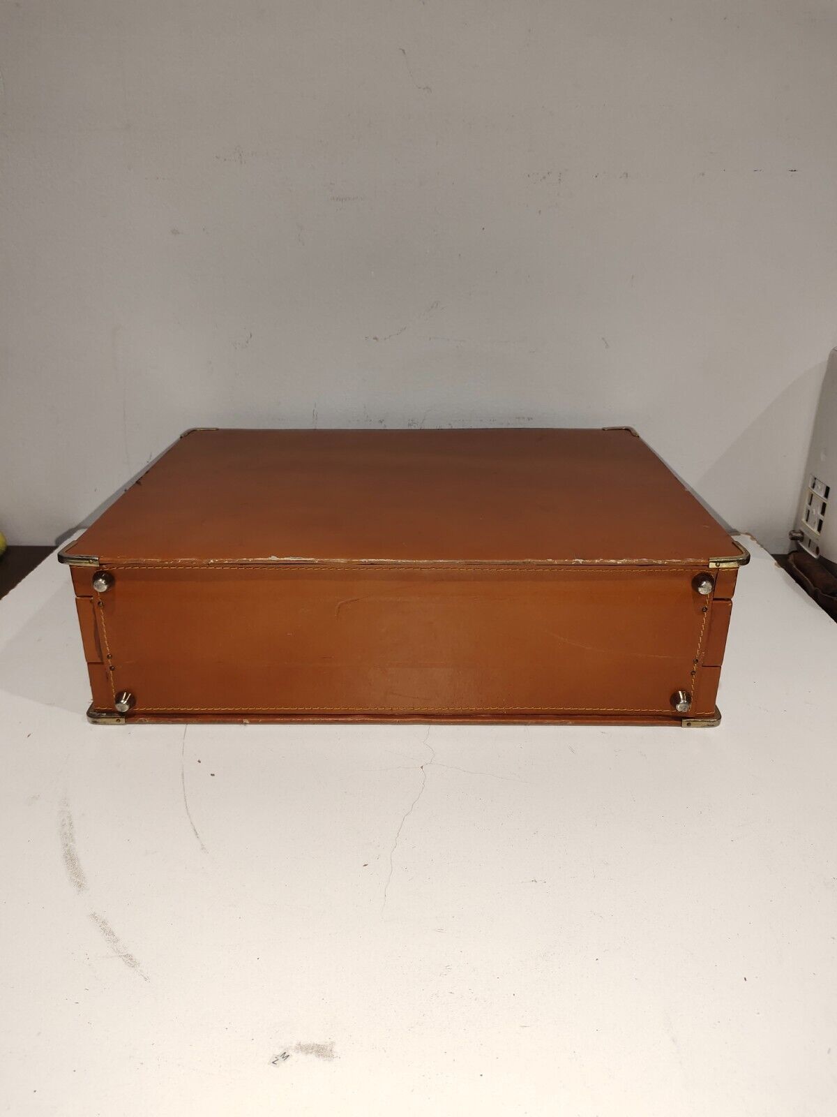 Vintage Tan Brown Suitcase