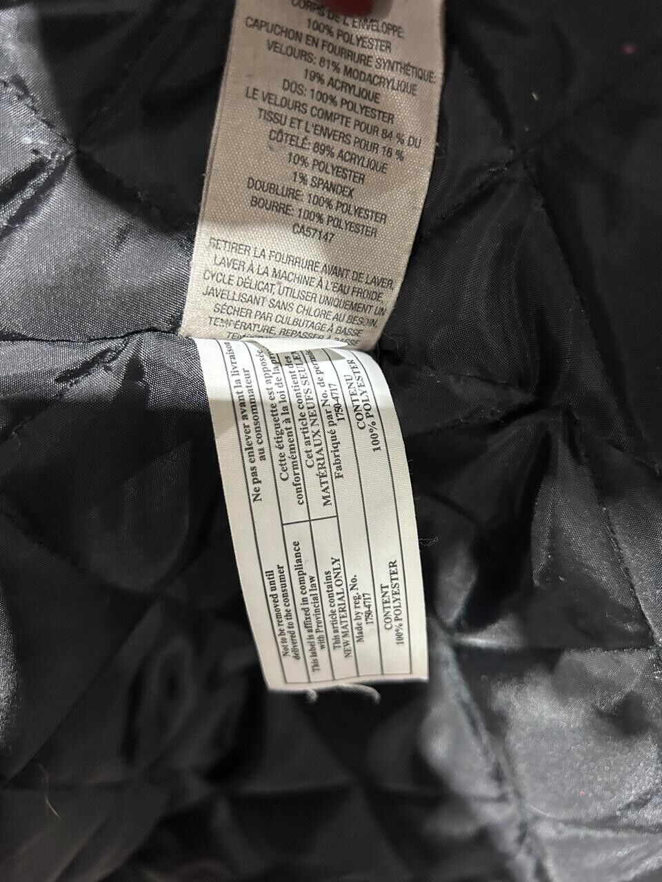 Beaver Canoe Black Hooded Winter Parka Jacket Full Zip Women's Size XL