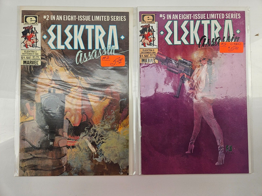 Elektra Vintage Comic Lot - Issues 2 and 5 - Classic Marvel Collectibles
