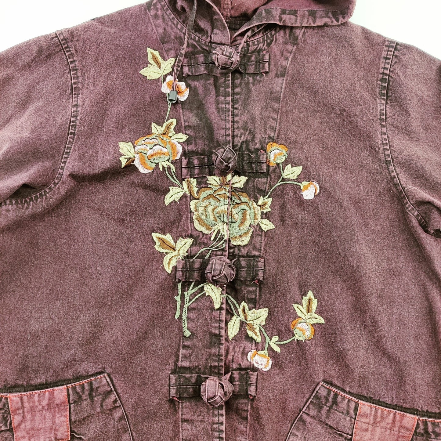 Unique Women's Purple Jacket with Flower Embroidery