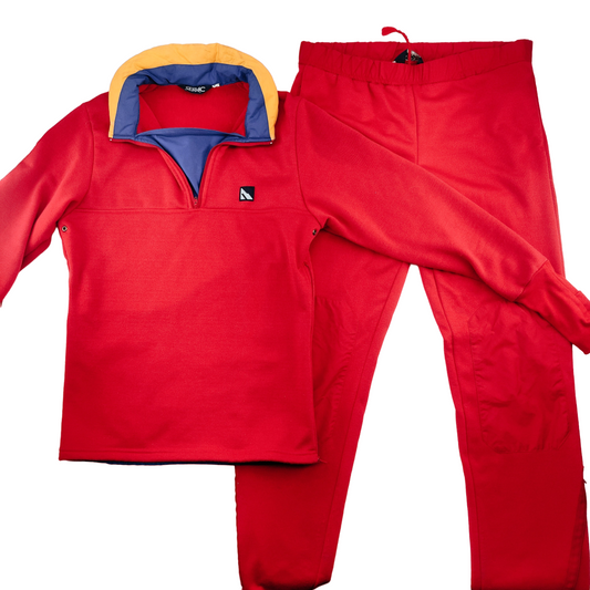 Vintage Serac Red Thermal Ski Set Shirt and Pants