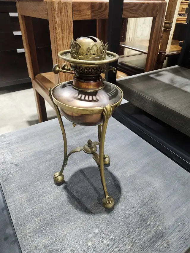 Antique Brass Oil Lamp