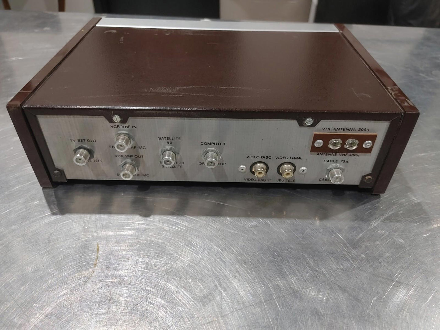 VINTAGE Good Condition Philips TV Set Top Box Brown/Silver Untested