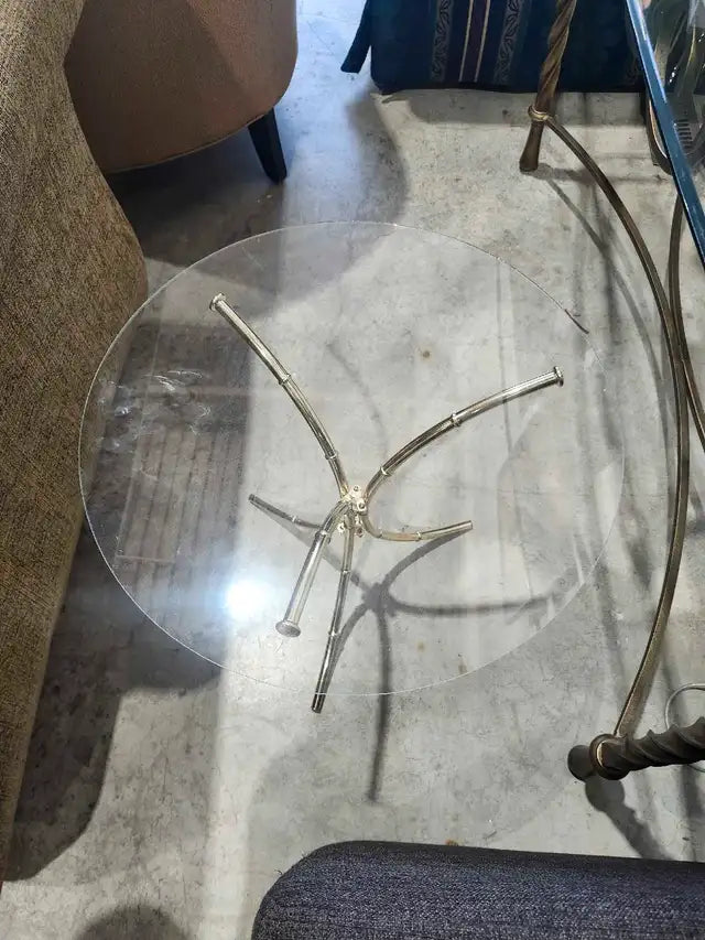 Small Glass/Gold Side Table