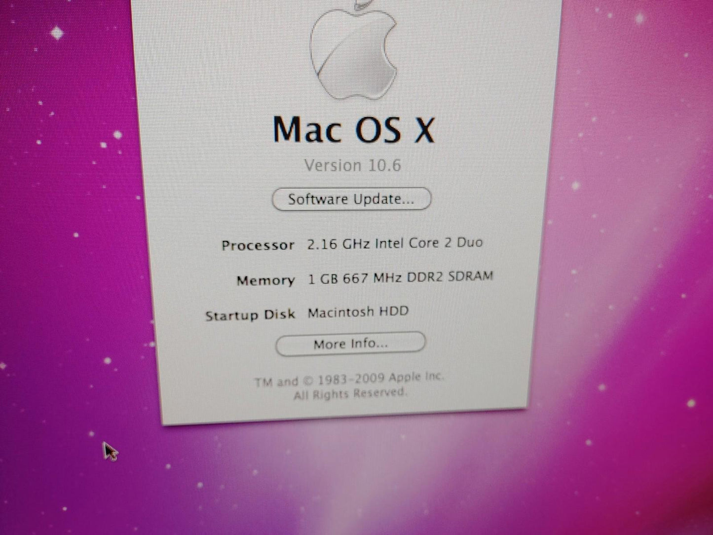 Apple 20inch iMac White Late 2006 2.16GHz C2D 1GB RAM 250GB HDD - Fair