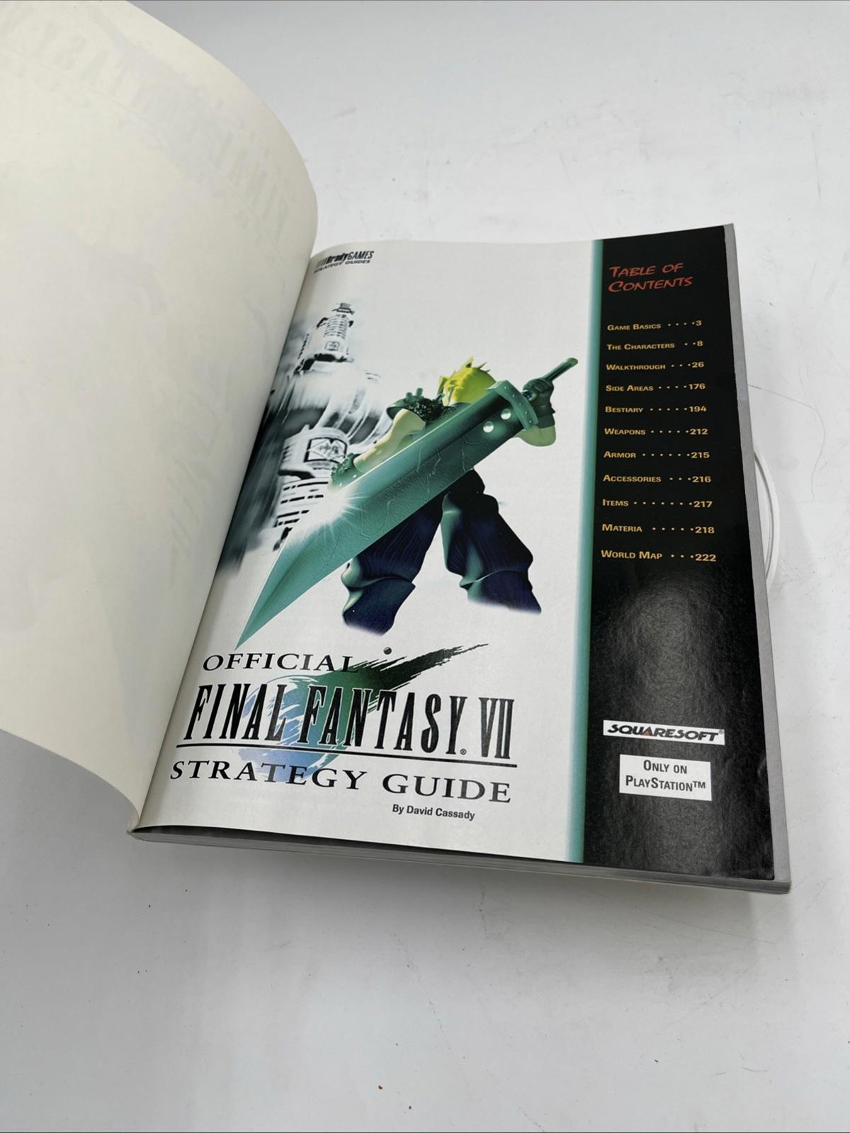 Brady Games Final Fantasy VII 7 Official Guide Strategy Guide PS1 Paperback.