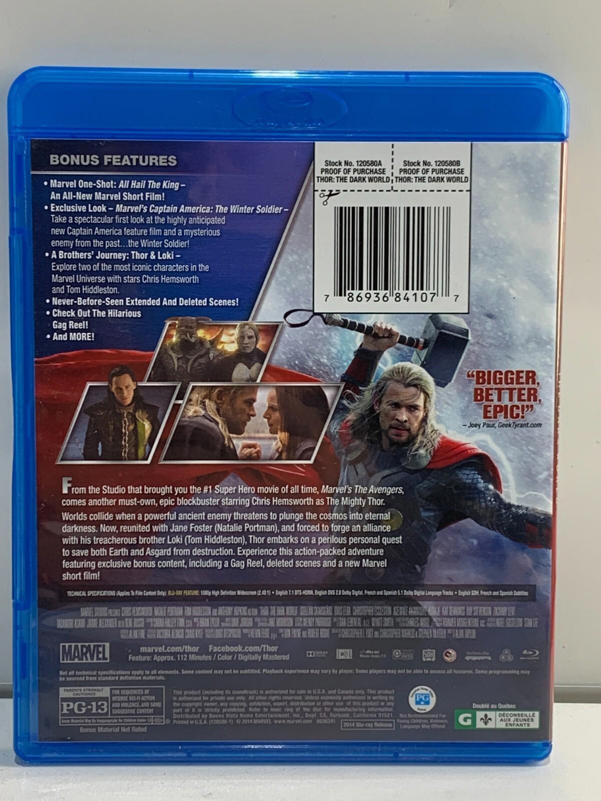 Lot of 2 Blu-Ray THOR & Thor: The Dark World