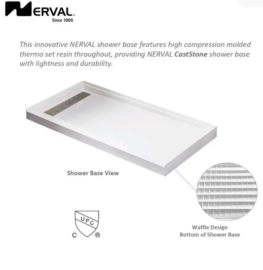 New! Nerval CastStone Shower Base 60x30