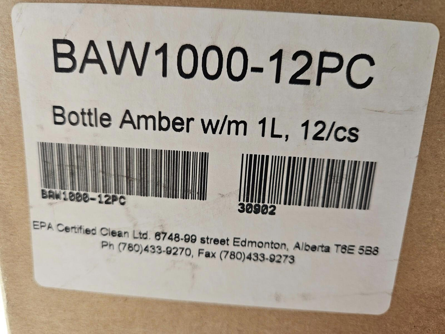 Lot of 12 - Amber Lab Reagent Bottle 1000ml 1L 34oz Chemistry Glassware
