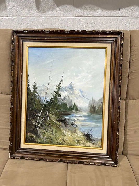 Vintage Imre J.C Koreny painting with wooden frame