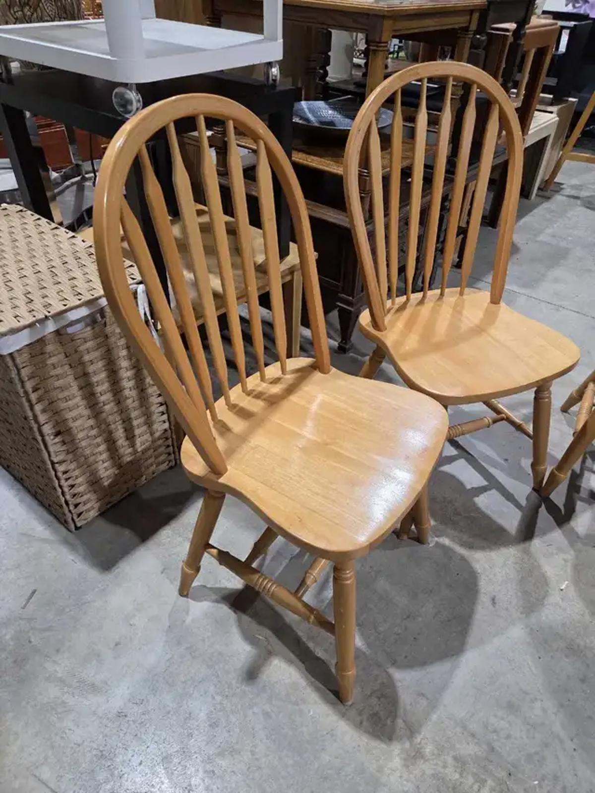 Wooden Dining Chairs - 3 Available