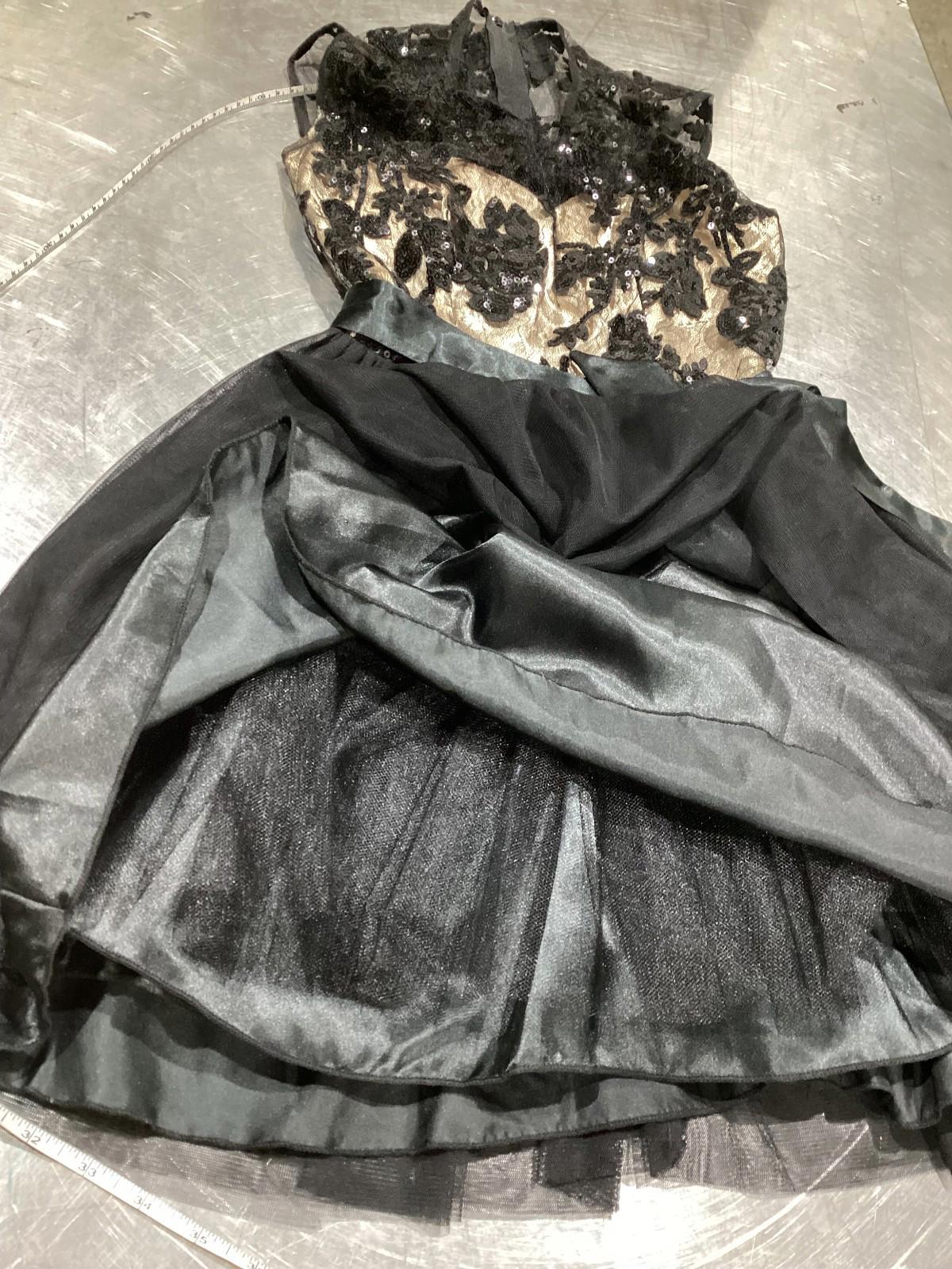 Black Lace & Tulle Fit-and-Flare Party Dress