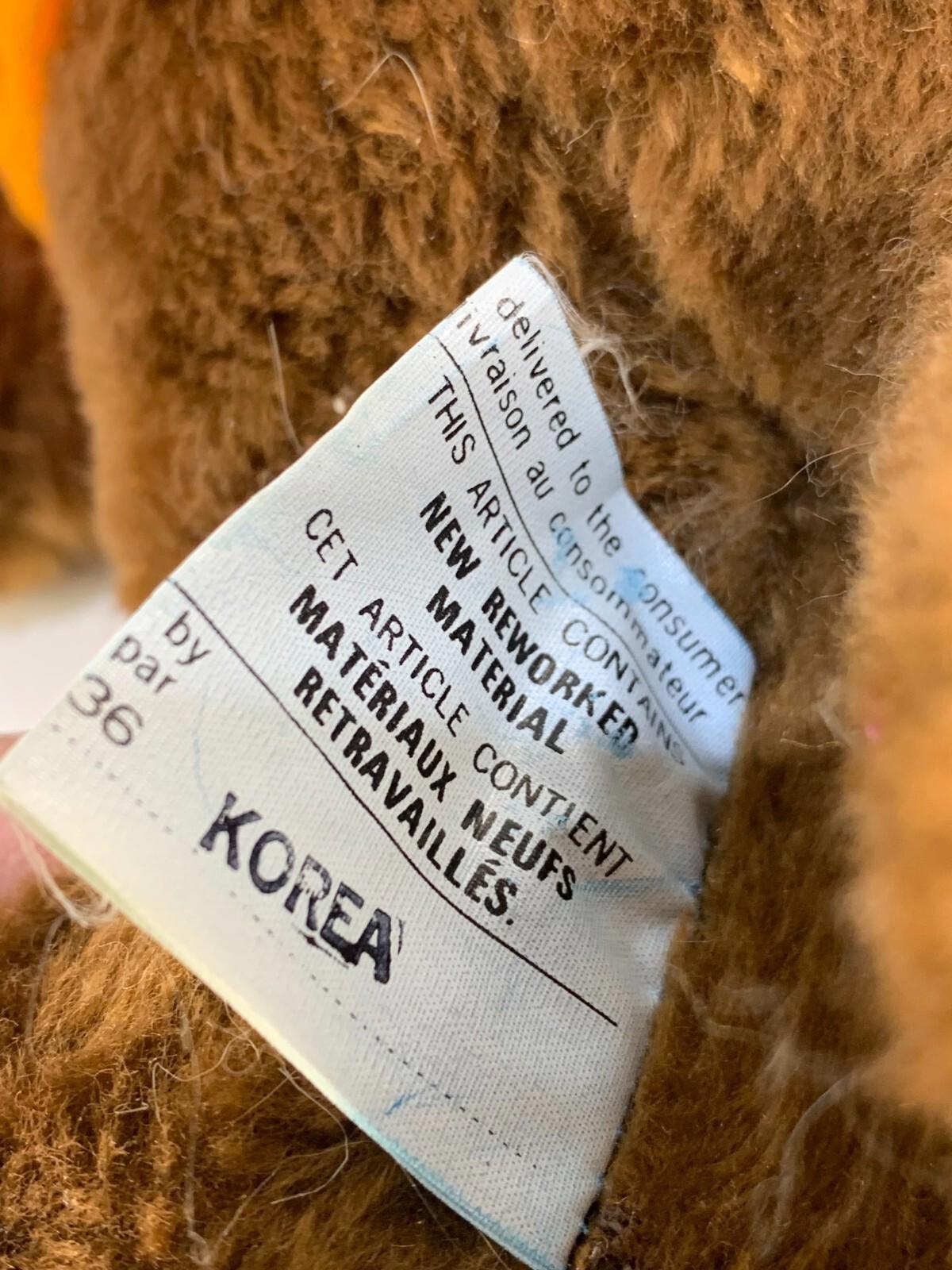 VINTAGE A & W Bear Plush toy Stuffed Animal Root Beer 1970's felt mouth