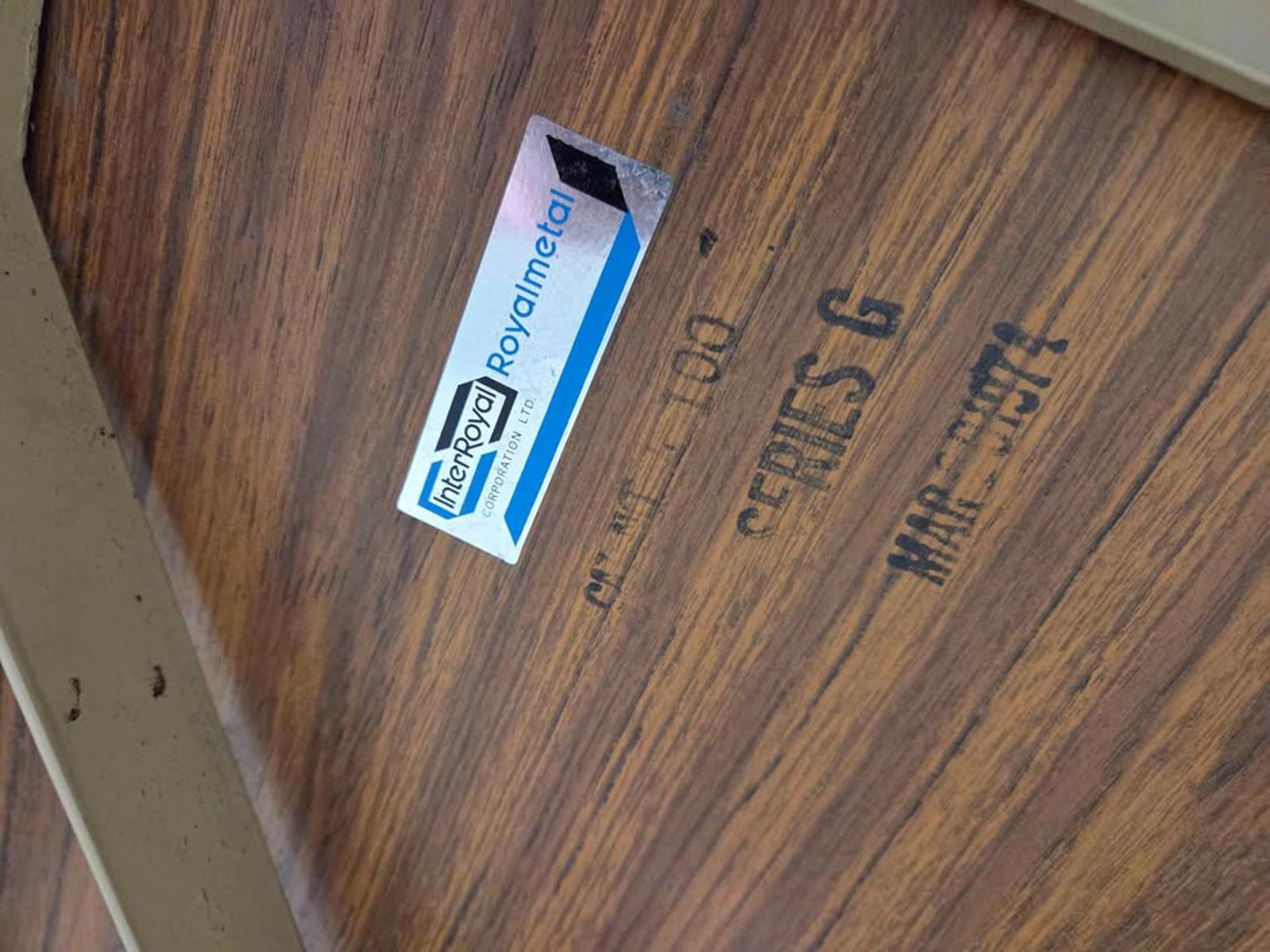 Vintage Adjustable Rolling Overbed Table w/ Storage & Mirror - 1974