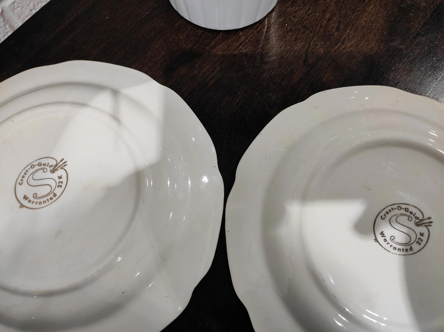 Vintage SABIN Crest-O-Gold Warranted 22K Gold Souvenir Of Detroit Mich Set of 2