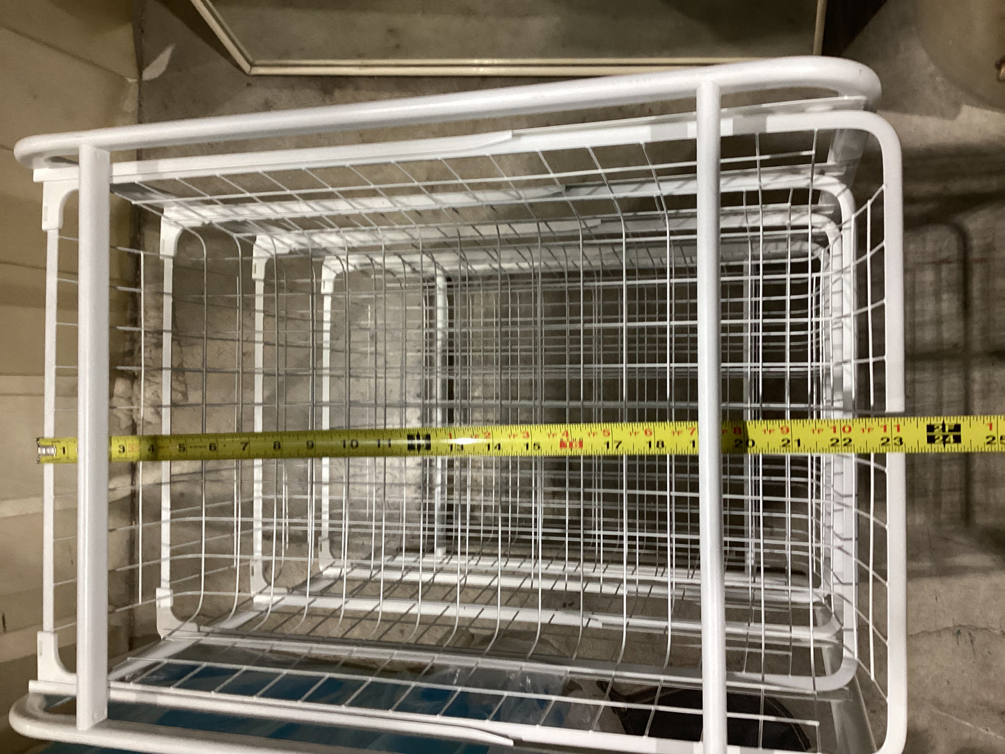 White Wire Basket Storage Rack