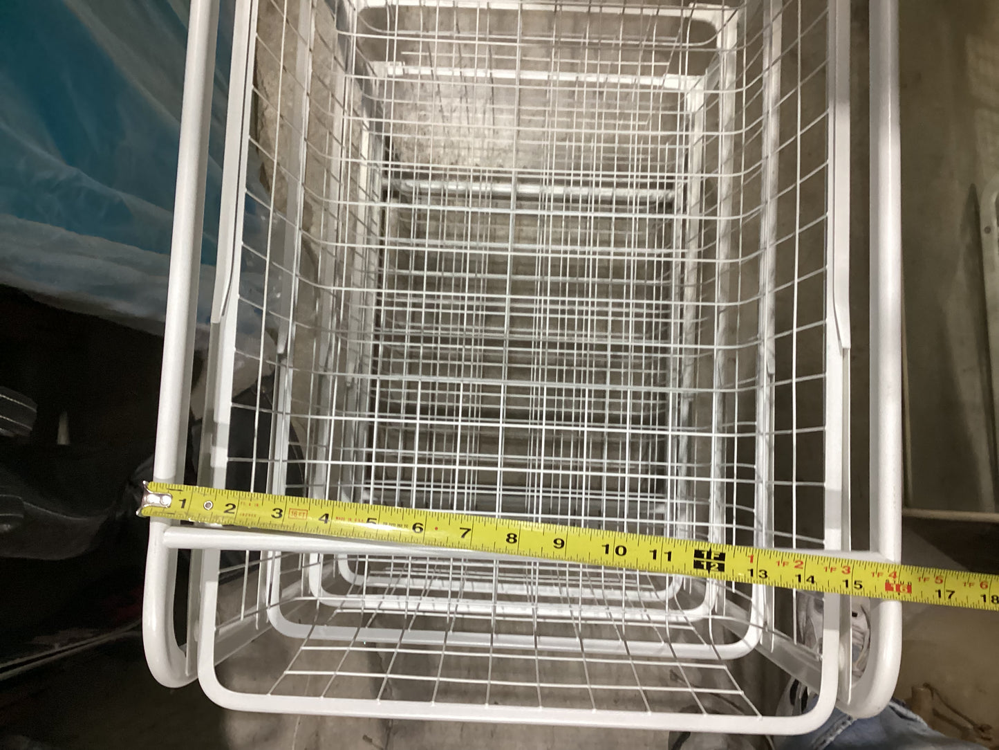 White Wire Basket Storage Rack