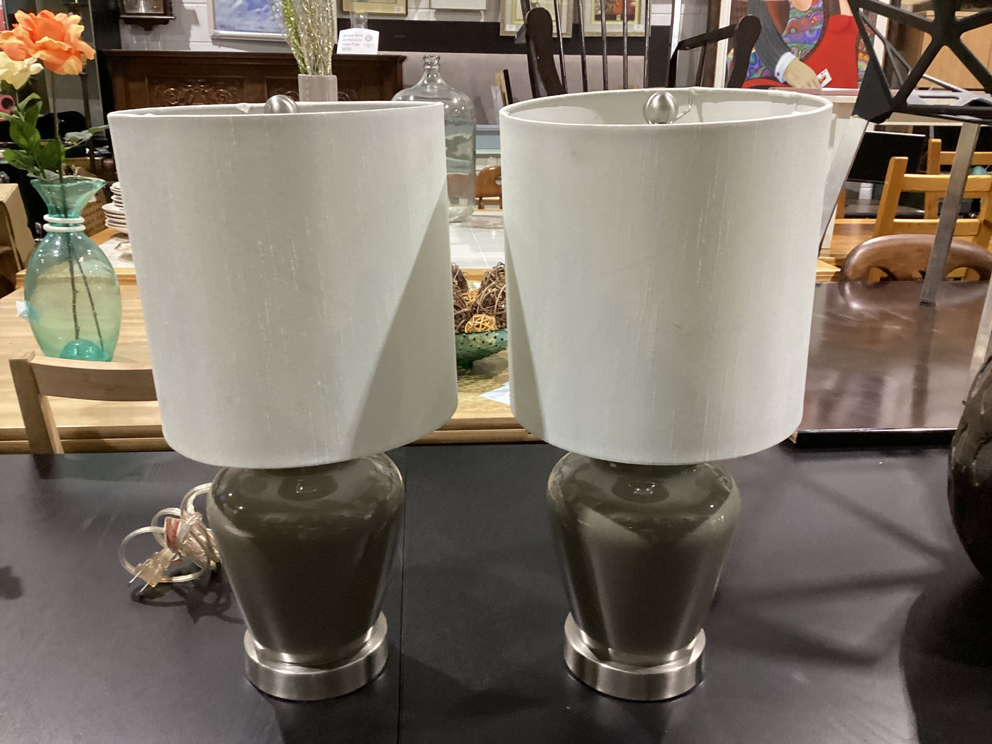 Lamp Set - Grey Ceramic Base