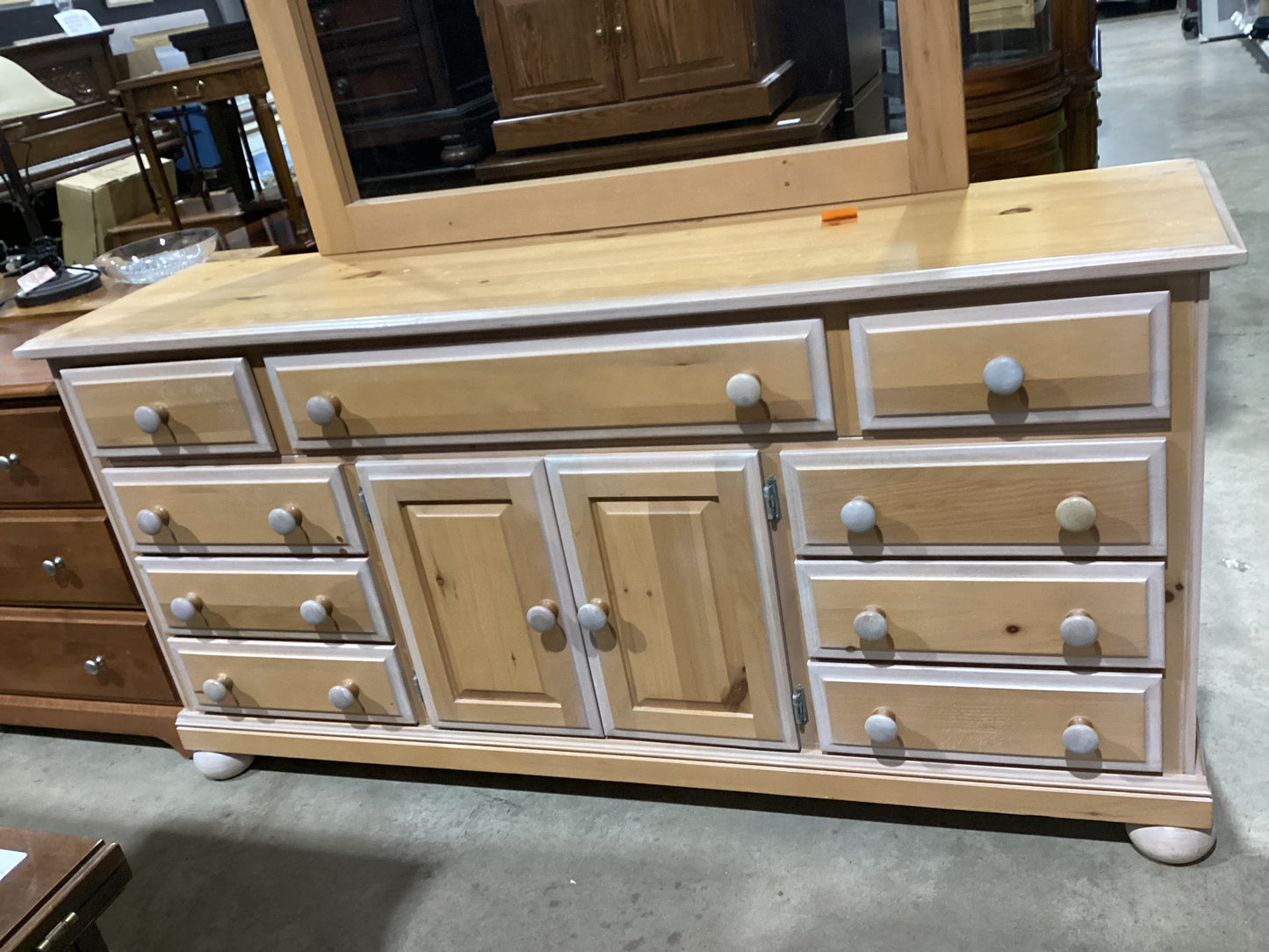 Wooden Dresser with Mirror
