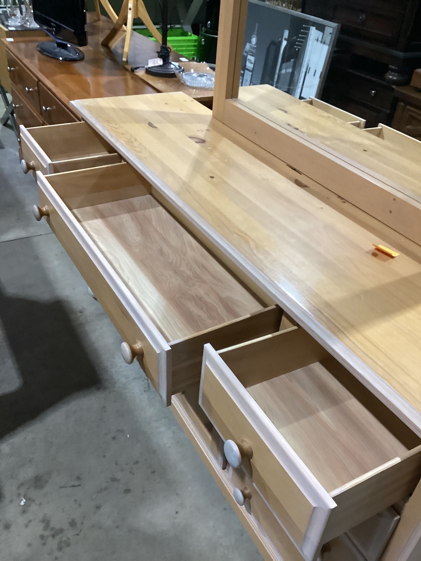 Wooden Dresser with Mirror