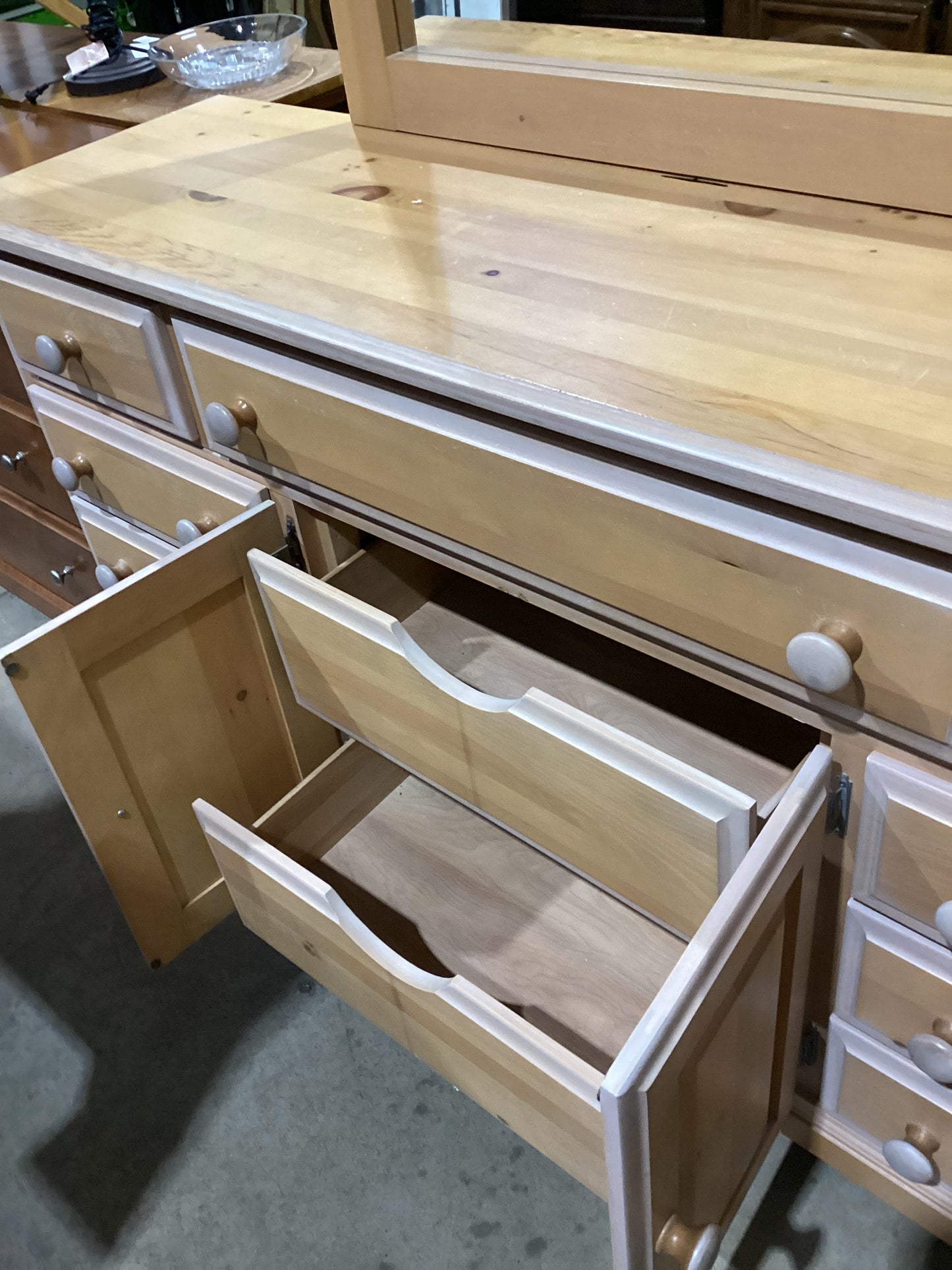 Wooden Dresser with Mirror