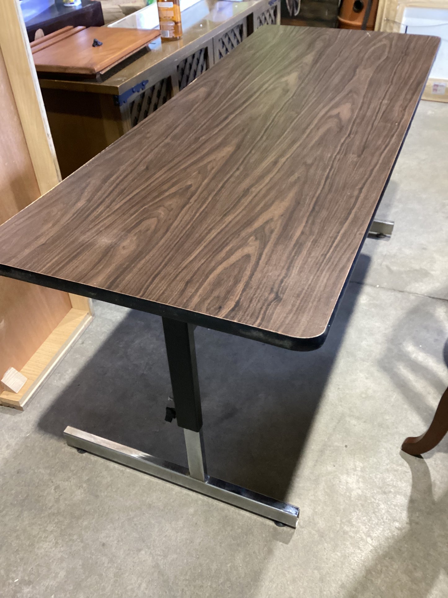 Adjustable Height Table - Brown