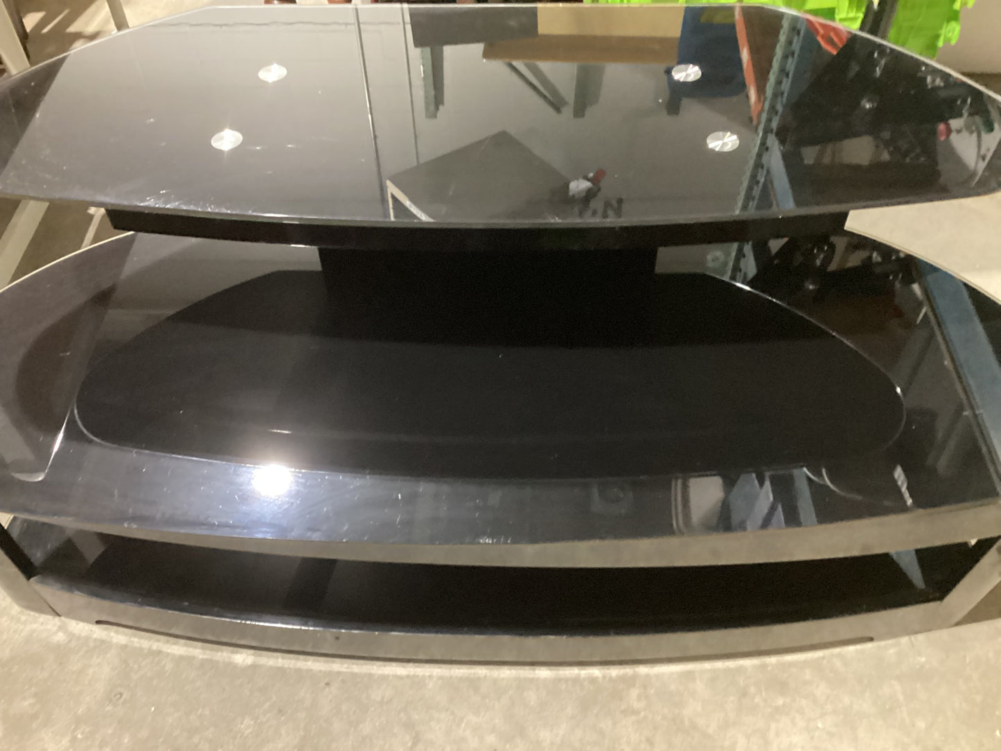 TechCraft BW5126B TV Stand - Black Glass