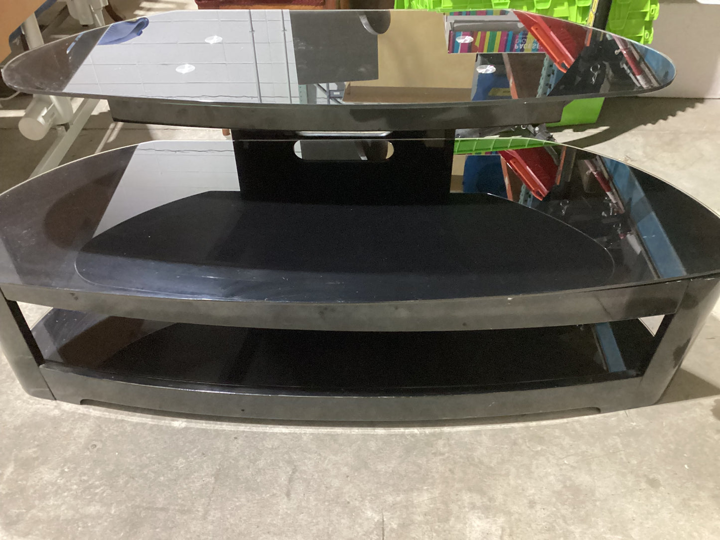 TechCraft BW5126B TV Stand - Black Glass