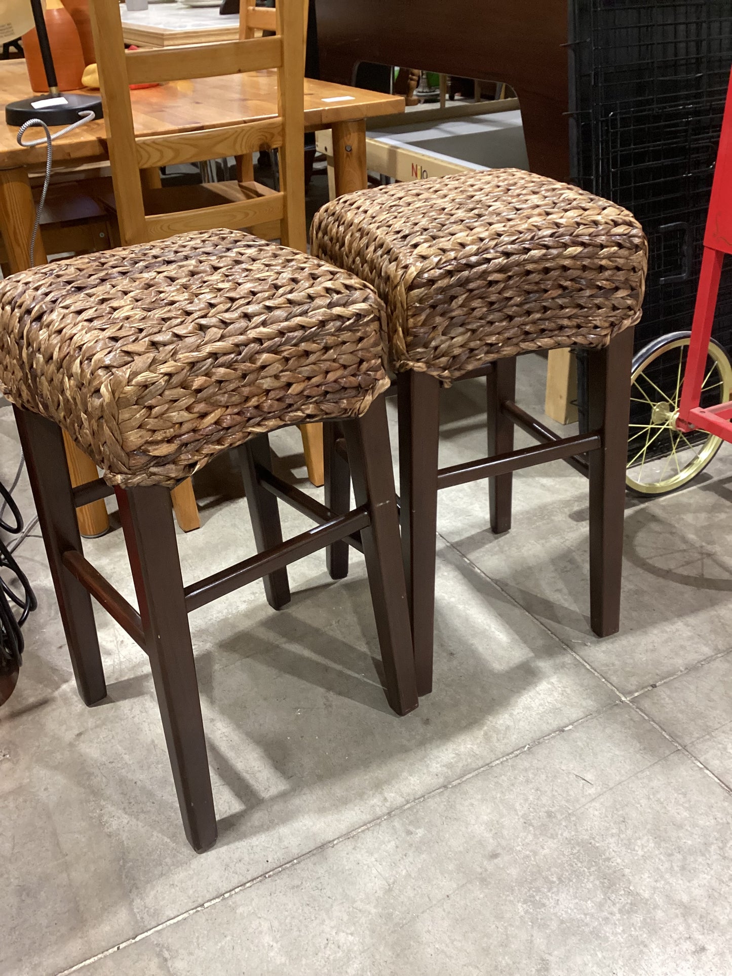 Wicker Seat Bar Stools