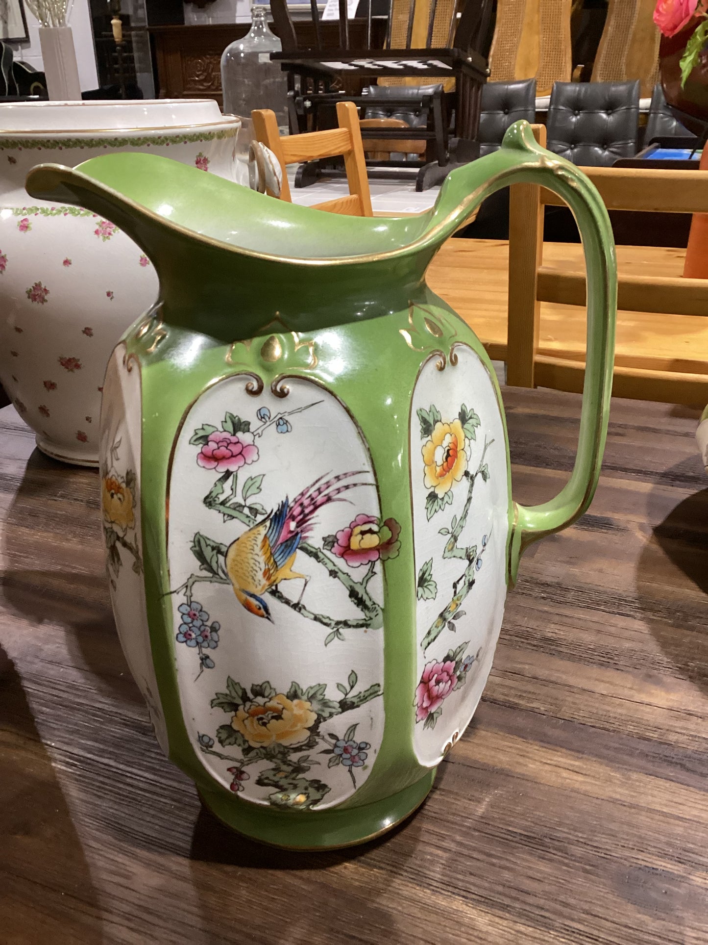 Vintage Ceramic Wash Basin, Pitcher, and Bowl Set