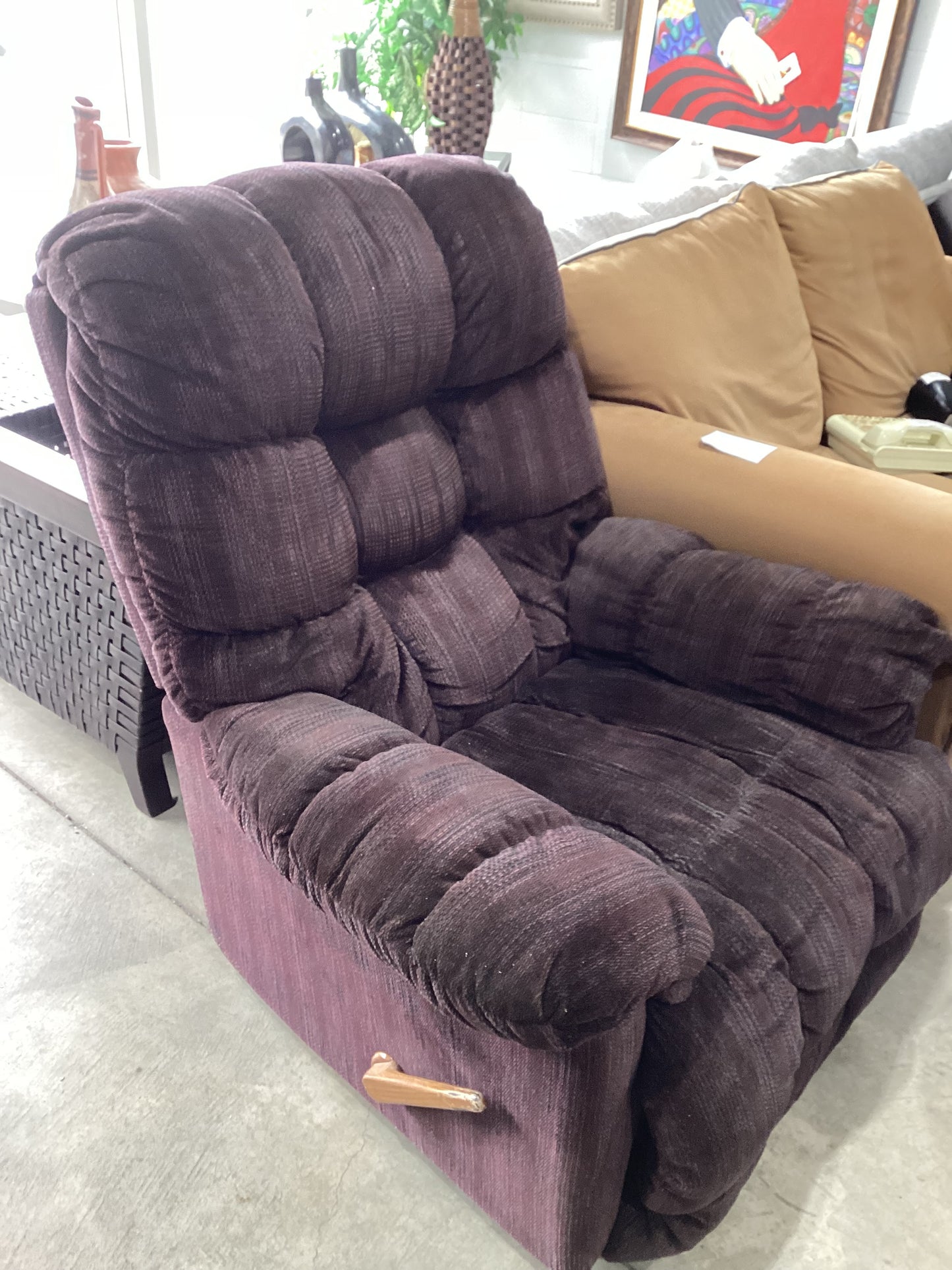 Plush Recliner Chair - Burgundy