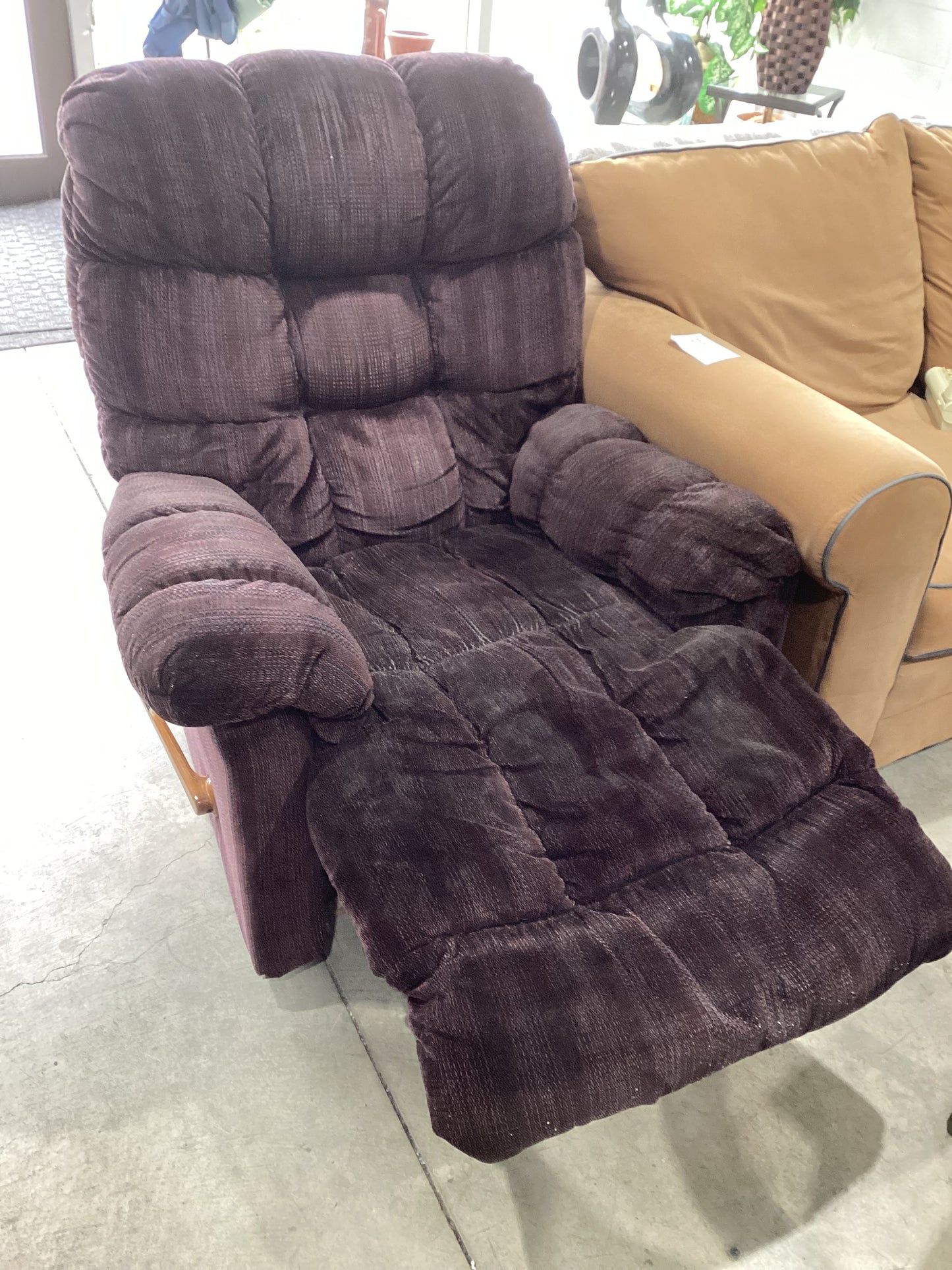 Plush Recliner Chair - Burgundy