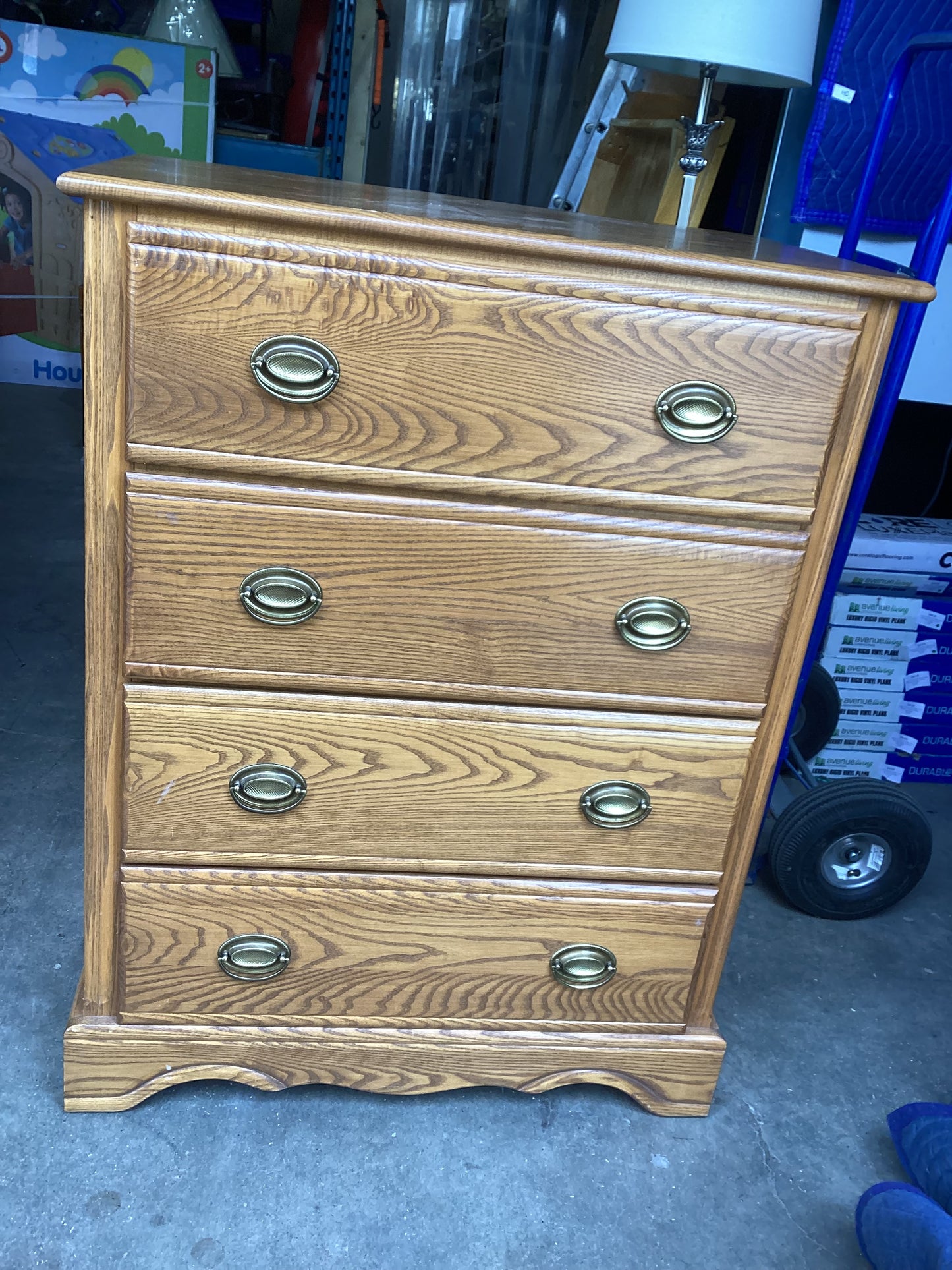 Wood 4-Drawer Dresser