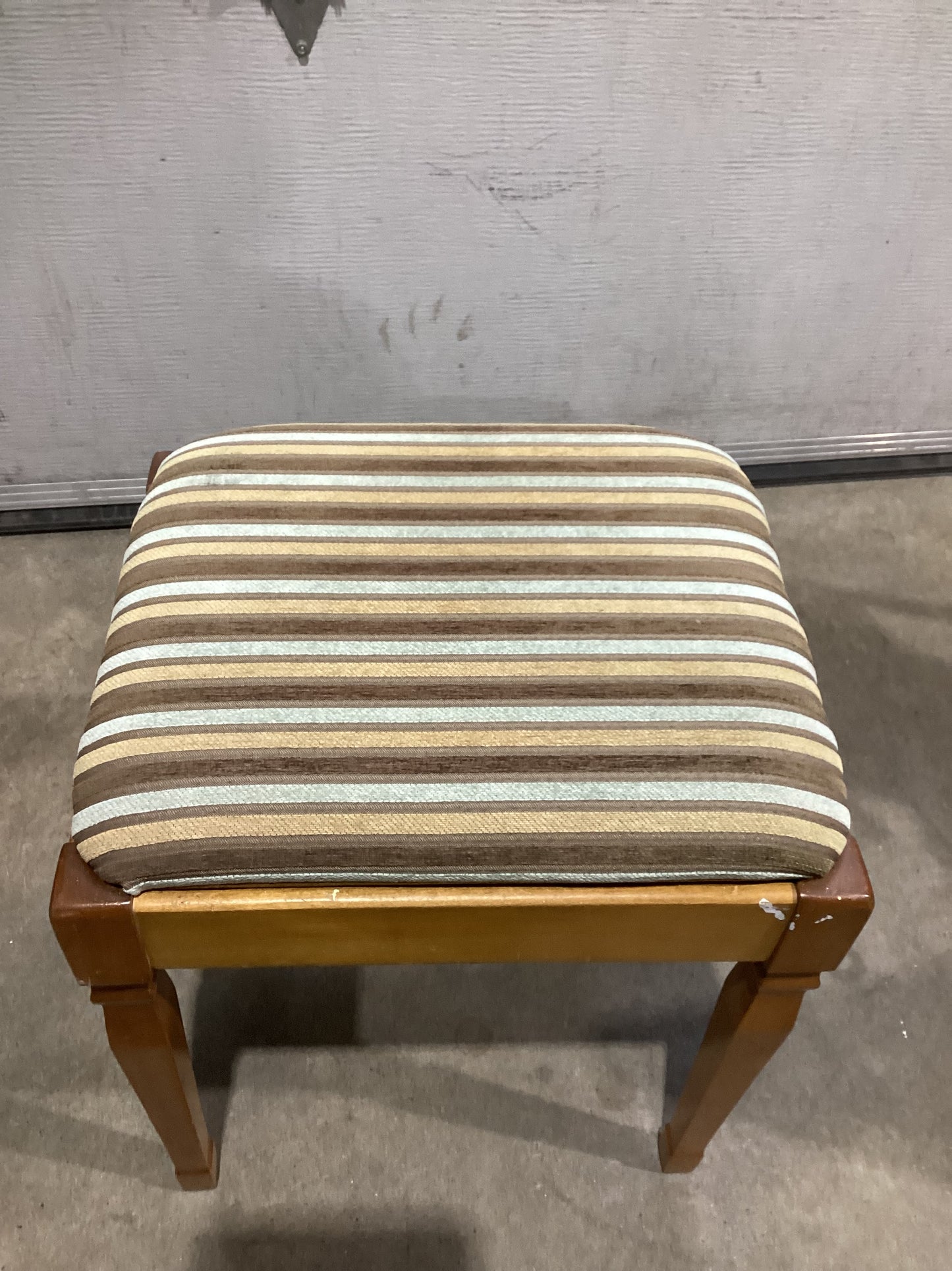 Upholstered Striped Stool